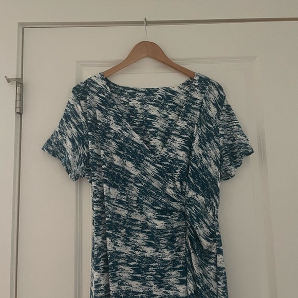 Soft Surroundings Joanna Abstract Print Ruched Wrap Maxi Dress - Picture 8 of 8